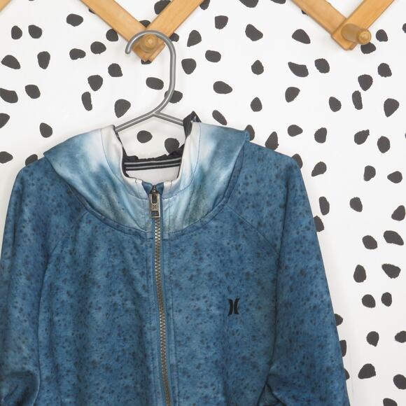 Hurley Blue Shark Graphic Full Zip Up Boys Hoodie - Picture 2 of 6
